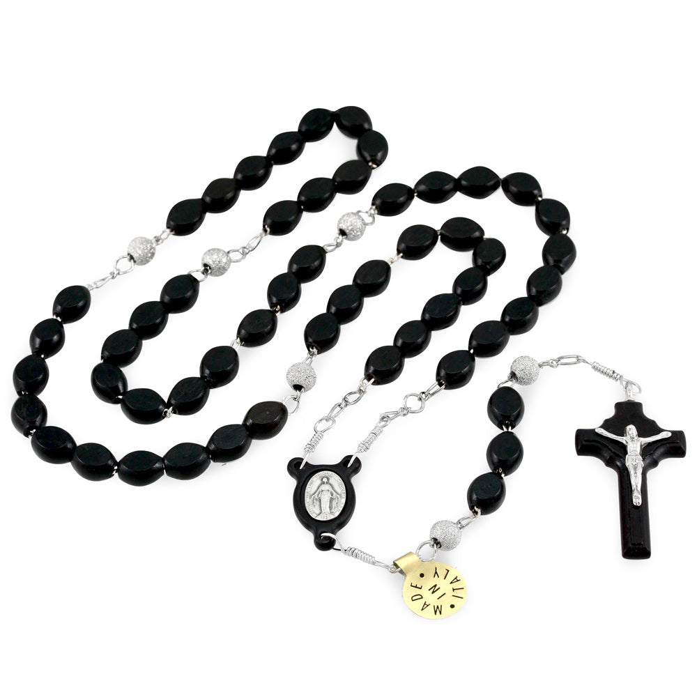 Miraculous Wooden Beads Rosary