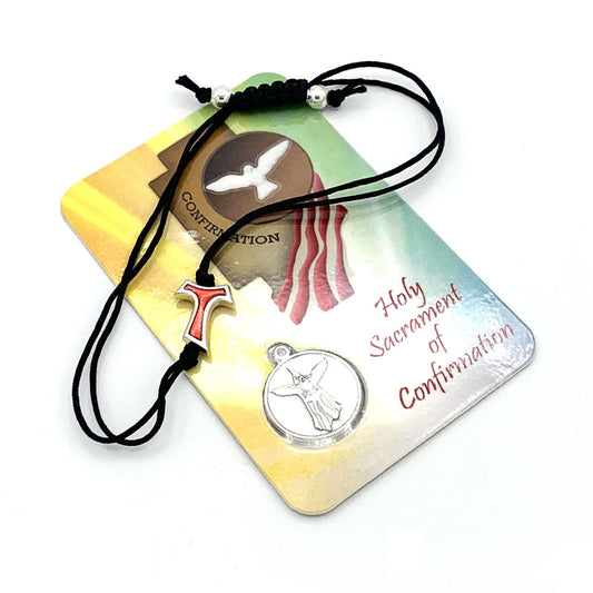 Tau Cross Bracelet with Confirmation Card and Medal