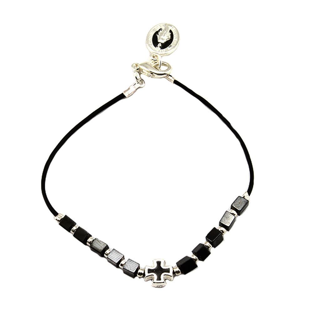 Hematite Beads Catholic Rosary Bracelet