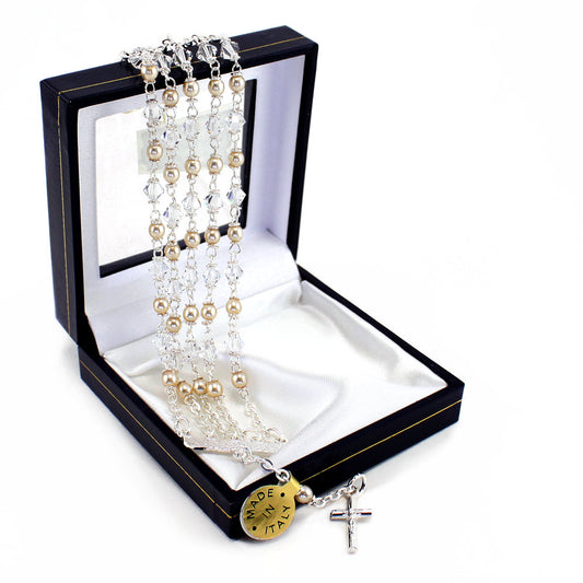 Swarovski 5 Strand Catholic Rosary Bracelet - box