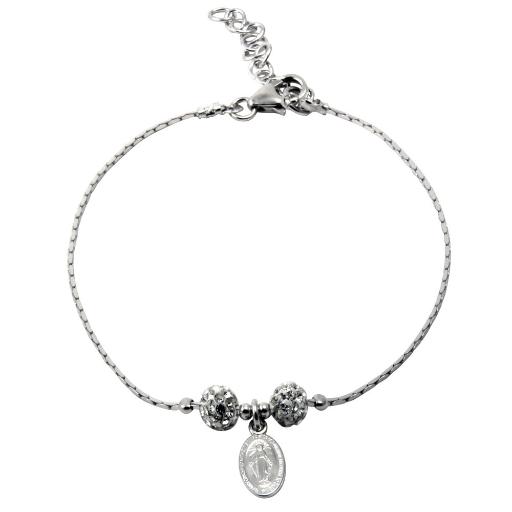 Strass Beads Sterling Silver Rosary Bracelet
