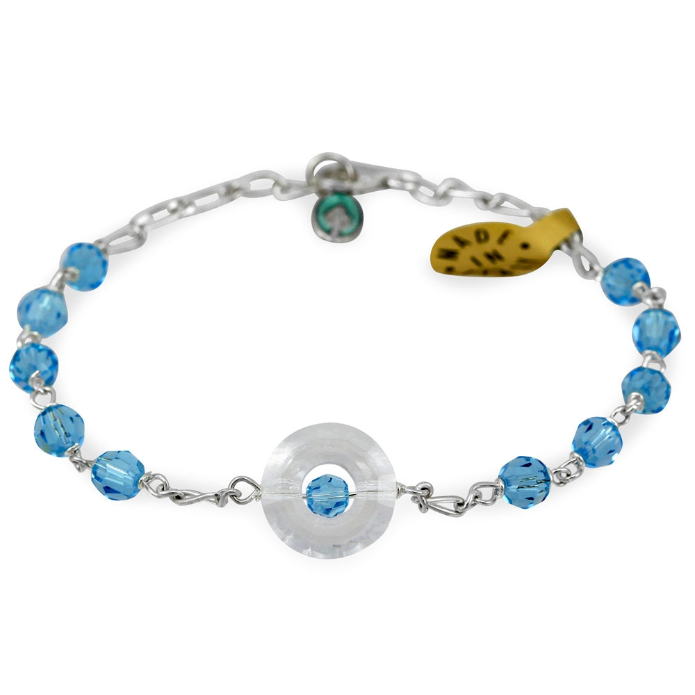 Swarovski Crystals Beads Catholic Rosary Bracelet