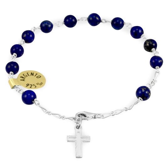 Lapis Lazuli Beads Catholic Rosary Bracelet