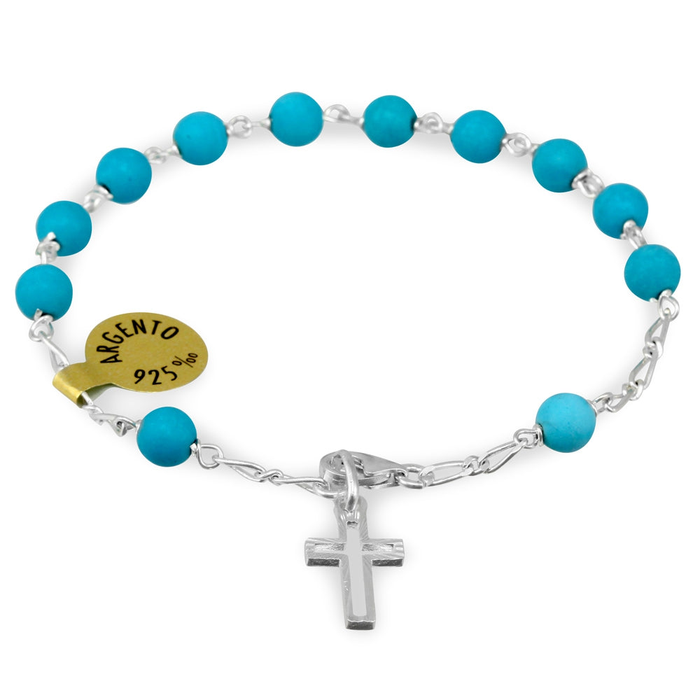 Pietre Dure Beads Catholic Rosary Bracelet