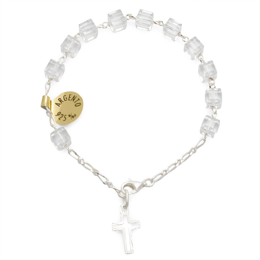 Swarovski Square Beads Catholic Rosary Bracelet