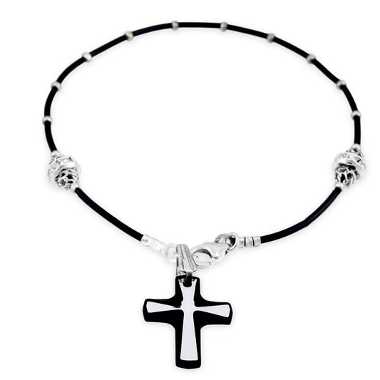 Swarovski Crystal w/ Sterling Silver Beads Catholic Rosary Bracelet