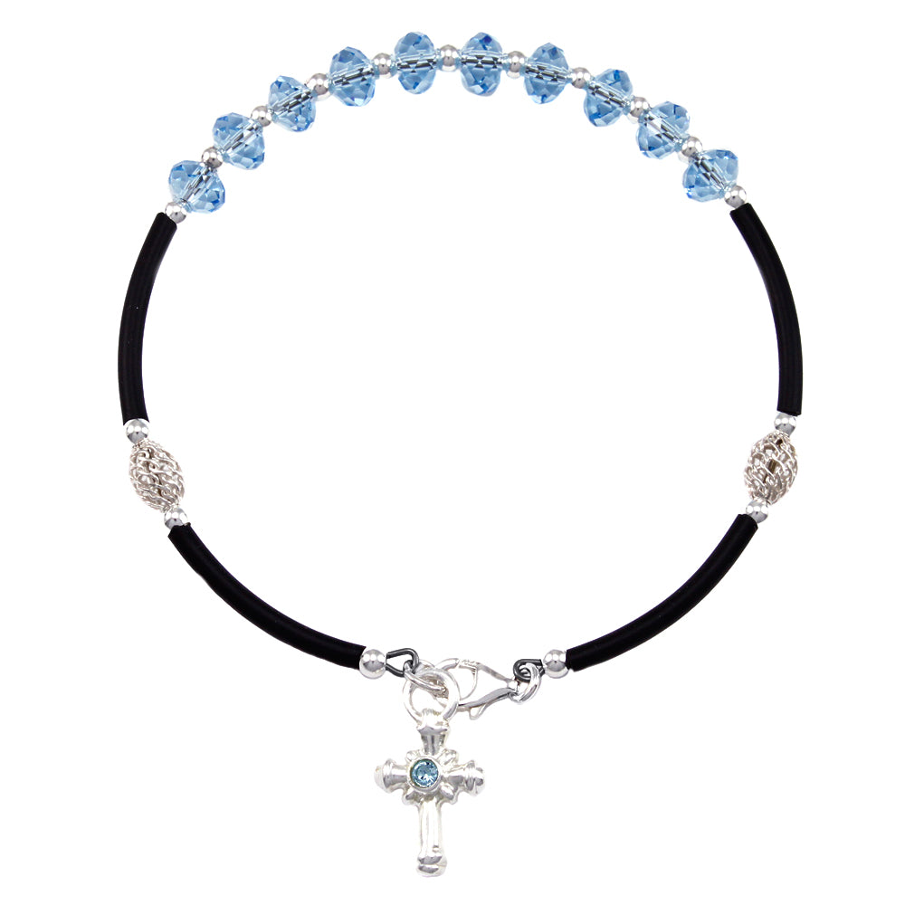 Multifaceted Swarovski Crystal Beads Rosary Bracelet