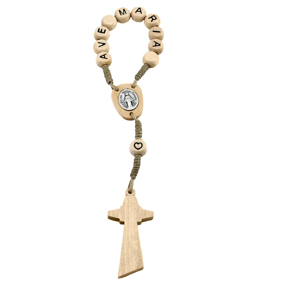 Ave Maria Light Wooden Decade Catholic Rosary