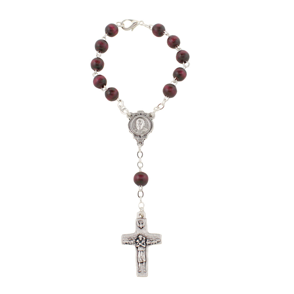 Burgundy Wooden Beads Decade Rosary
