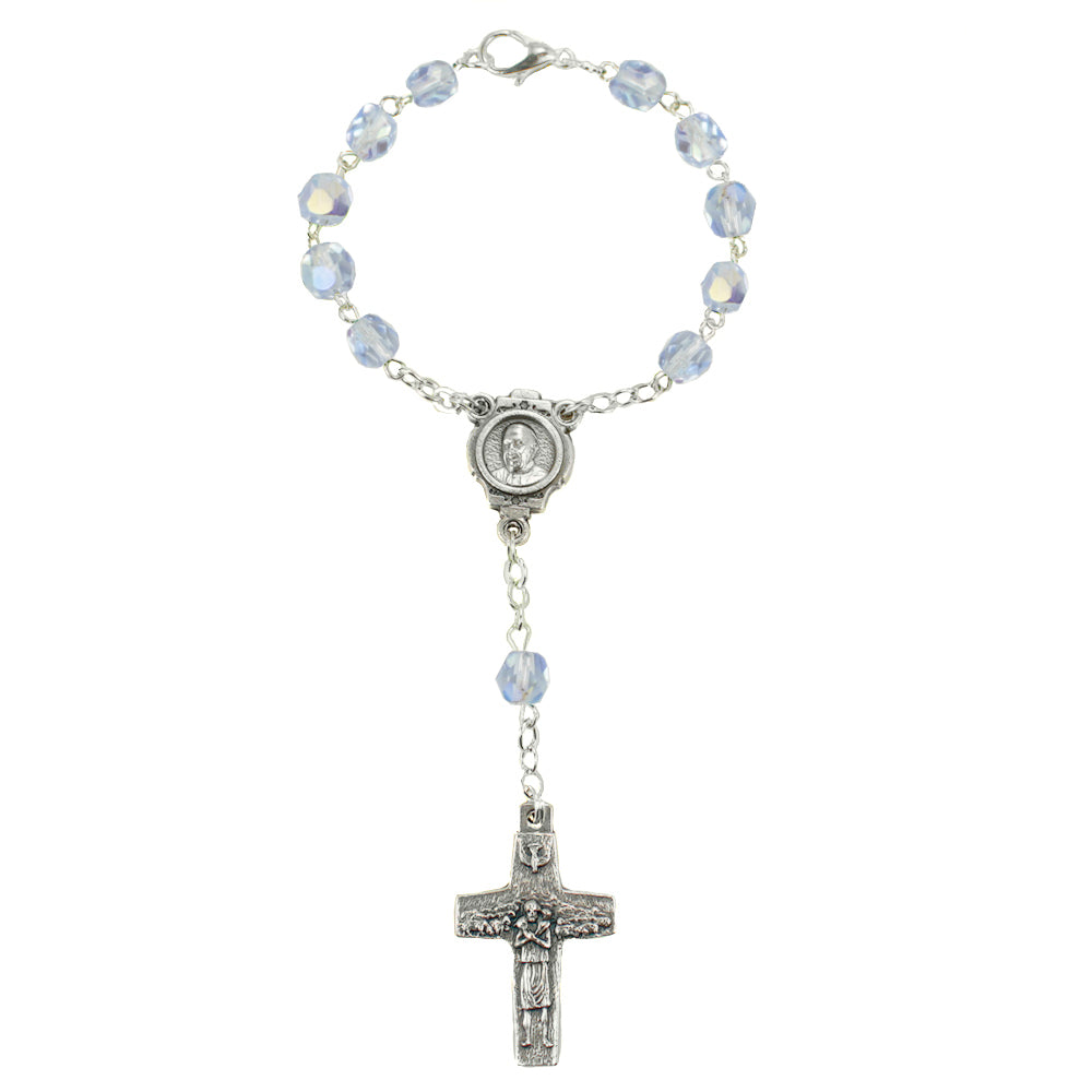 Decade Rosary Sapphire Crystal Beads