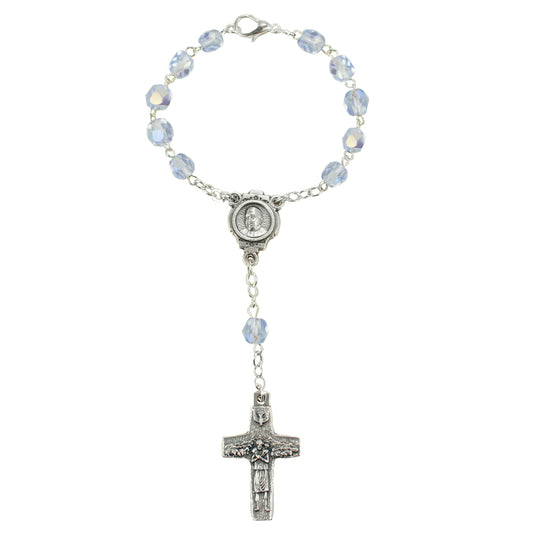 Decade Rosary Sapphire Crystal Beads