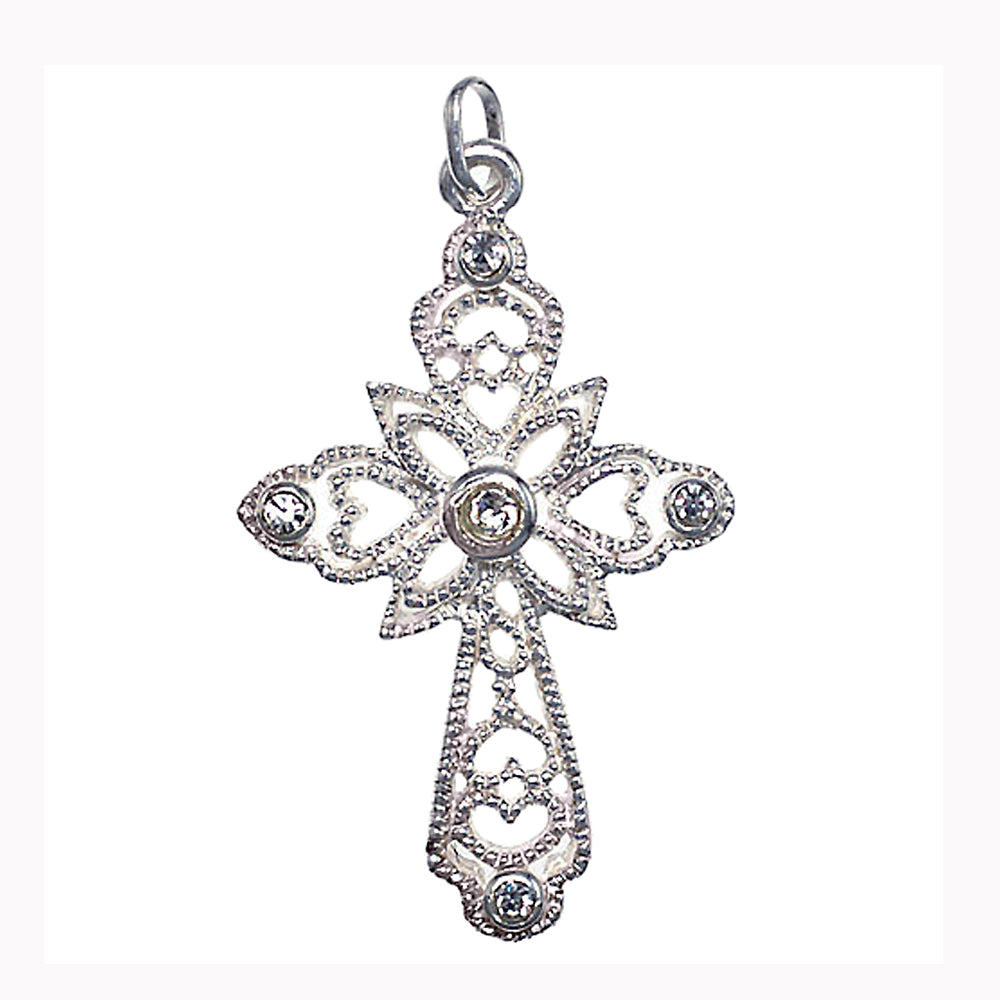 Swarovski Crystal Cross Catholic Pendant