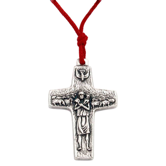 Pope Francis Cross by Vedele w/ Red Cord