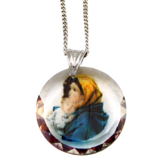 Madonna of the Streets Swarovski Medallion Catholic Pendant