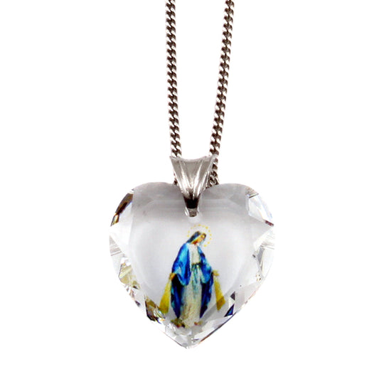 Swarovski Our Lady of Grace Crystal Pendant with Sterling Silver Chain