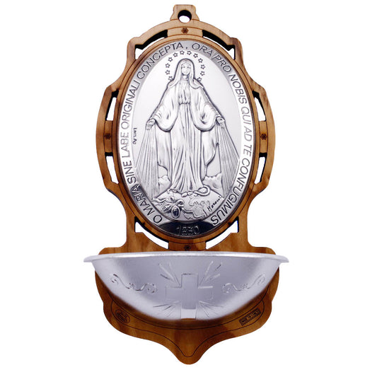 Catholic Miraculous Medal Holy Water Font