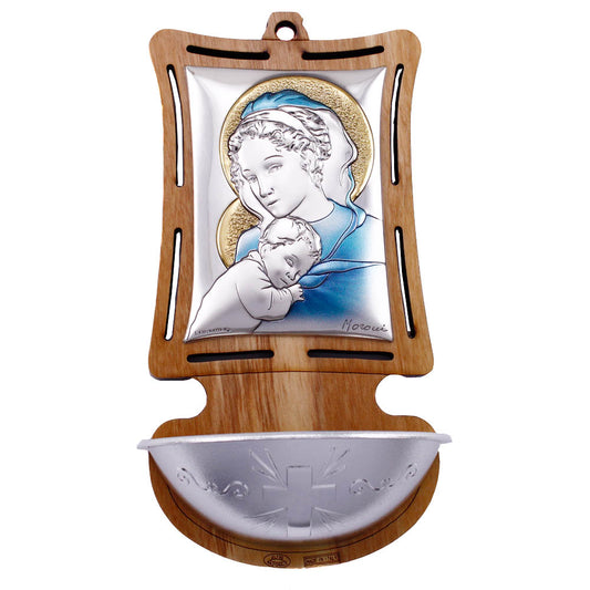 Madonna and Child Catholic Holy Water Font