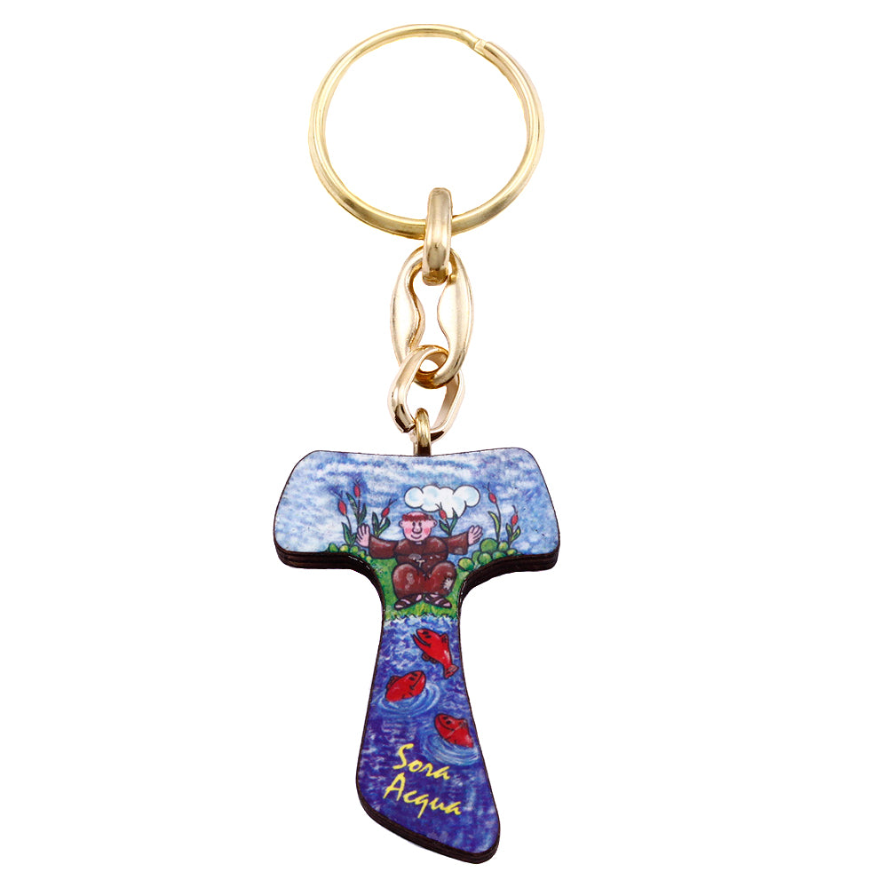 Sister Water Tau Cross Keychain