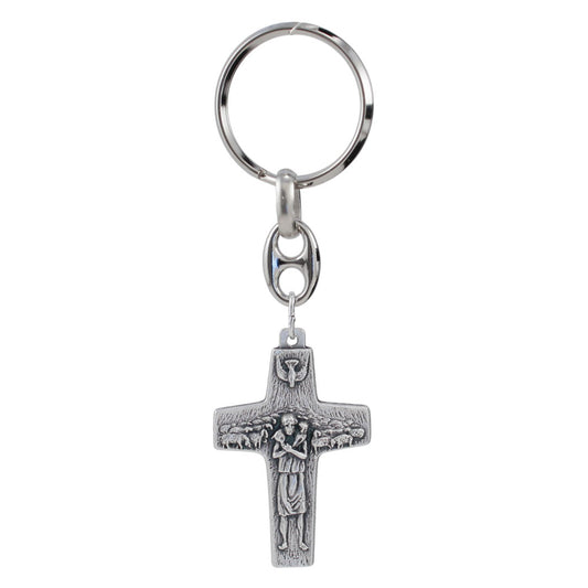 Pope Francis Cross Keychain