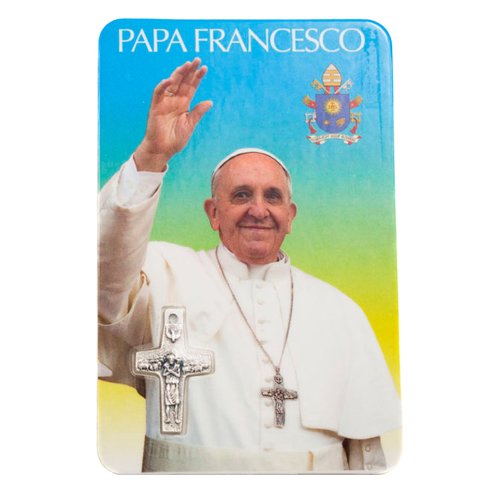Pope Francis Prayer Card with Cross Spanish