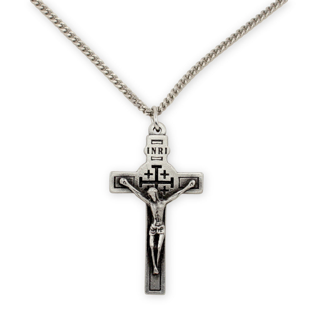 Relic Crucifix from Jerusalem Pewter