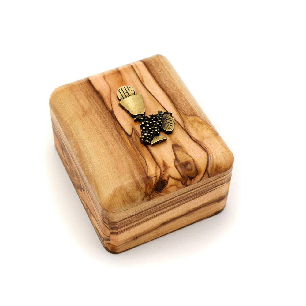 Olive Wood Gift Box with Communion Chalice