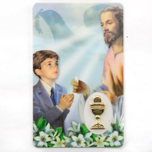 First Communion Prayer Card for Boys