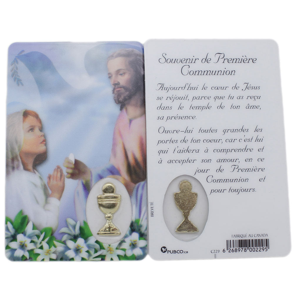 Girls First Communion Prayers Card - French