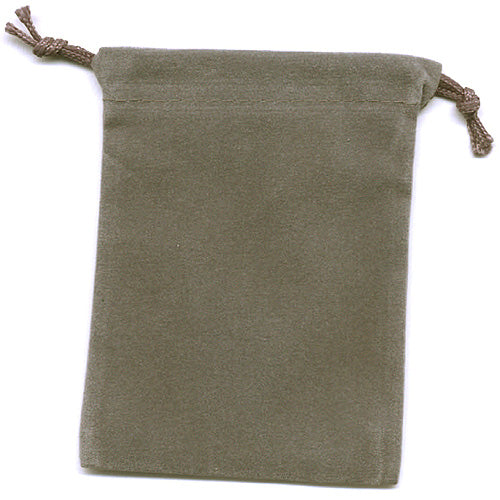 Grey Soft Velour Rosary Pouch