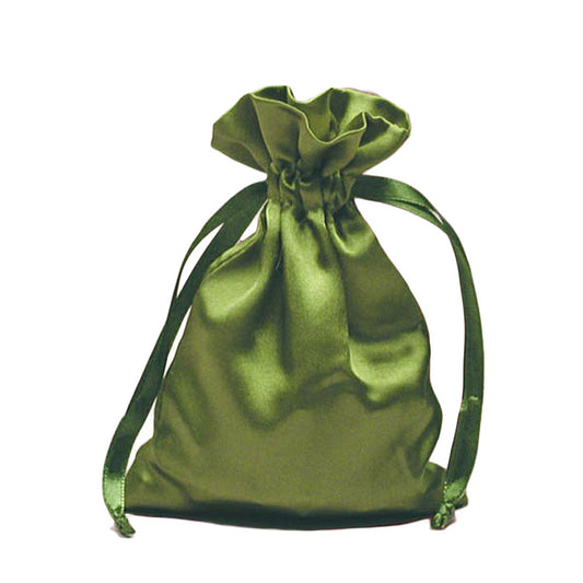 Rosary Pouch Moss Green Satin