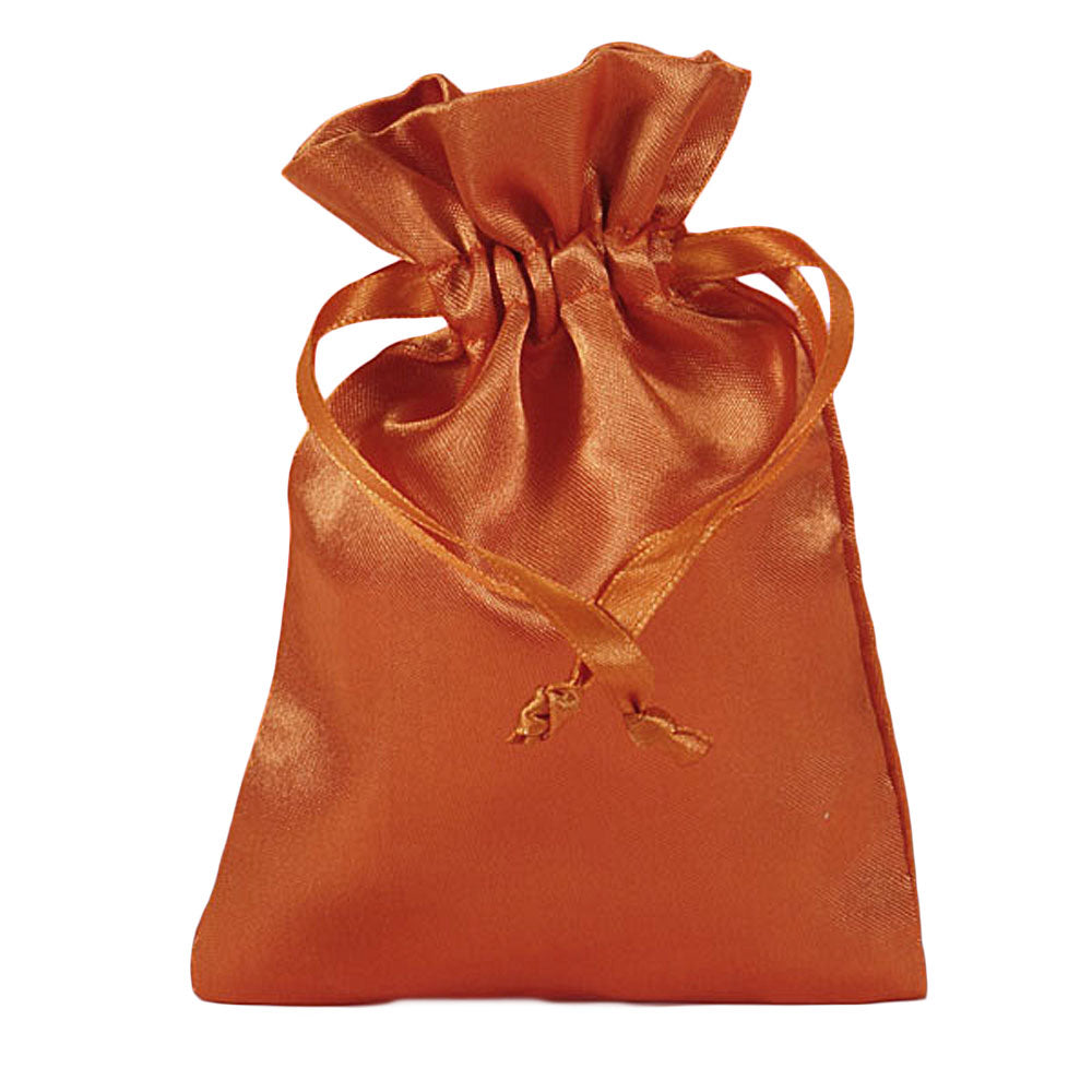 Rosary Orange Satin Pouch