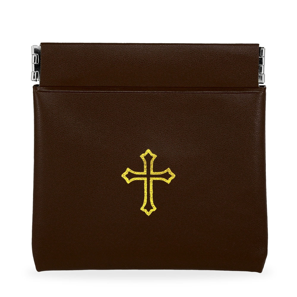 Brown Vinyl Rosary Pouches