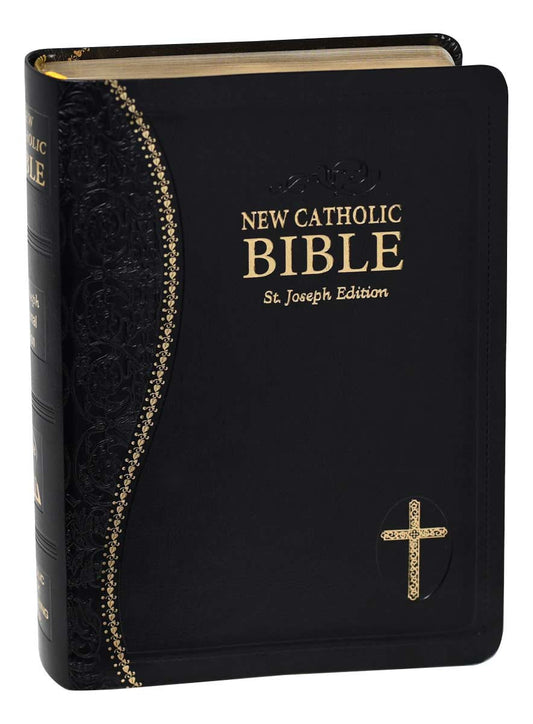 St. Joseph New Catholic Bible- BLACK-front view