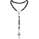 Rosary Murano Glass Black Beads Necklace Madonna Center