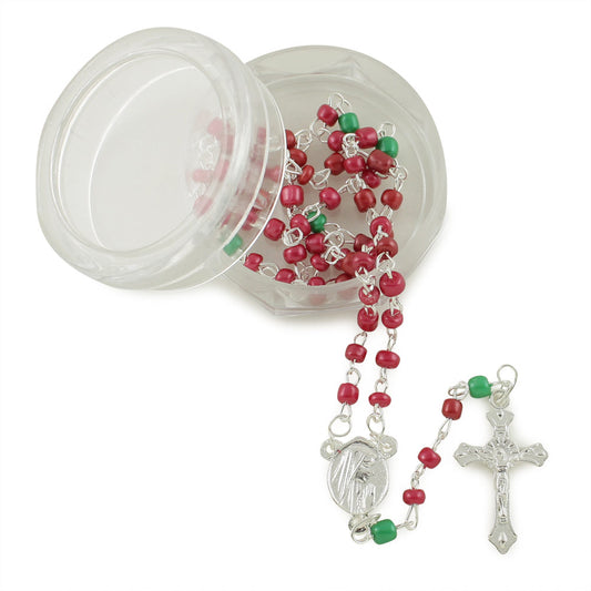 Lady of Lourdes Glass Beads Rosaries w/ Box