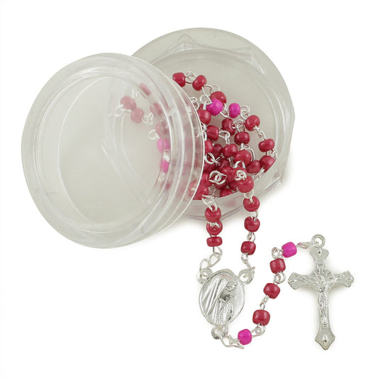 Glass Beads Lourdes Rosaries w/ Box