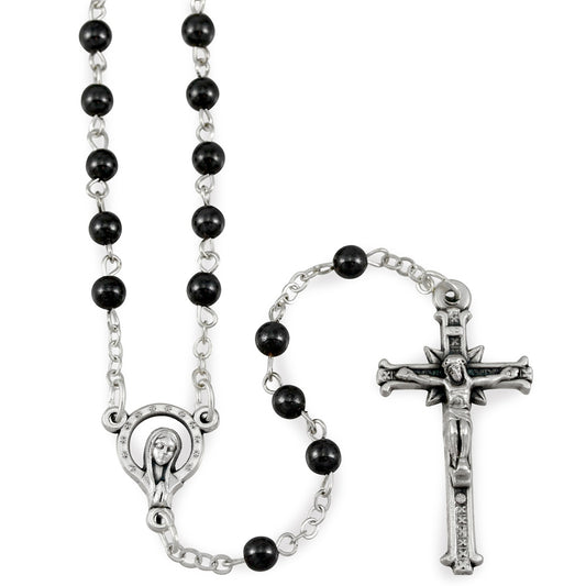Catholic Hematite Beads Rosary