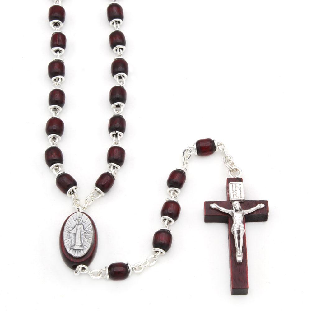 Wooden Capped Beads Rosary