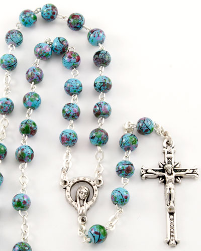 Speckled Beads Catholic Rosary