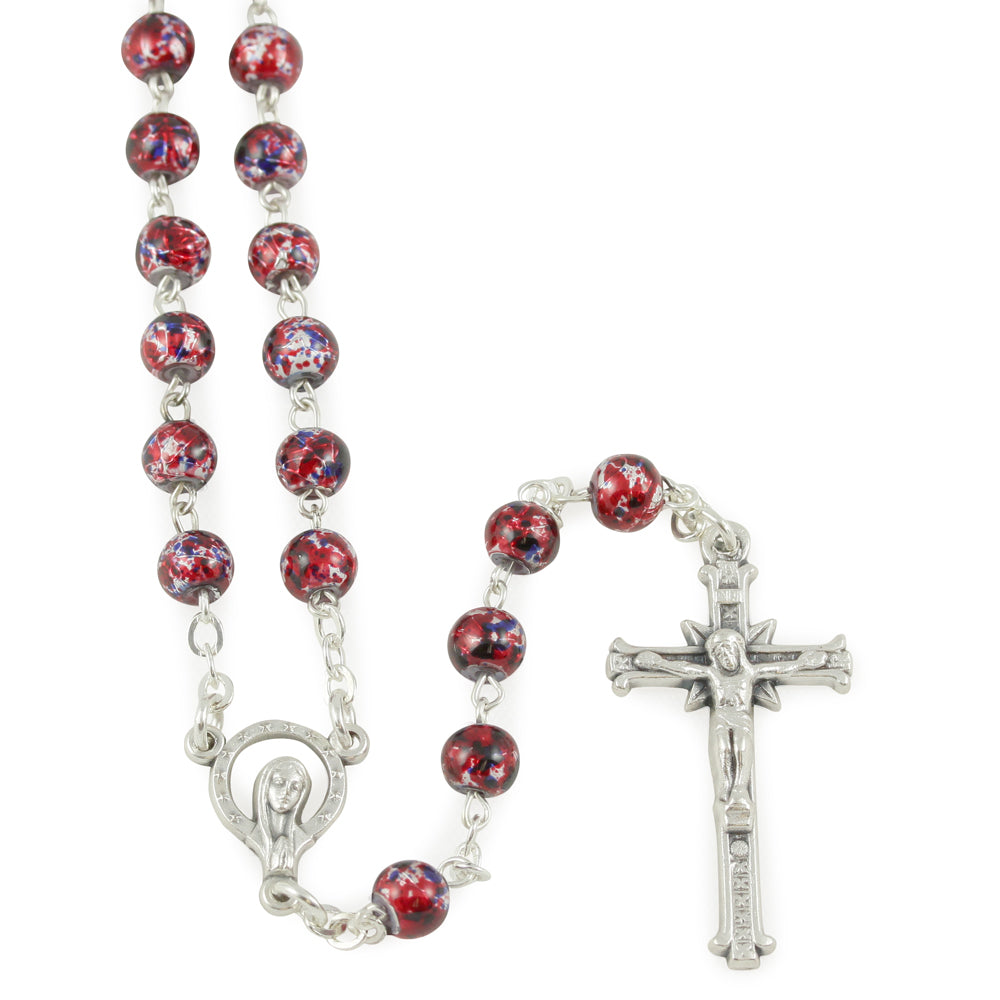 Rosary with Violet Glass Beads