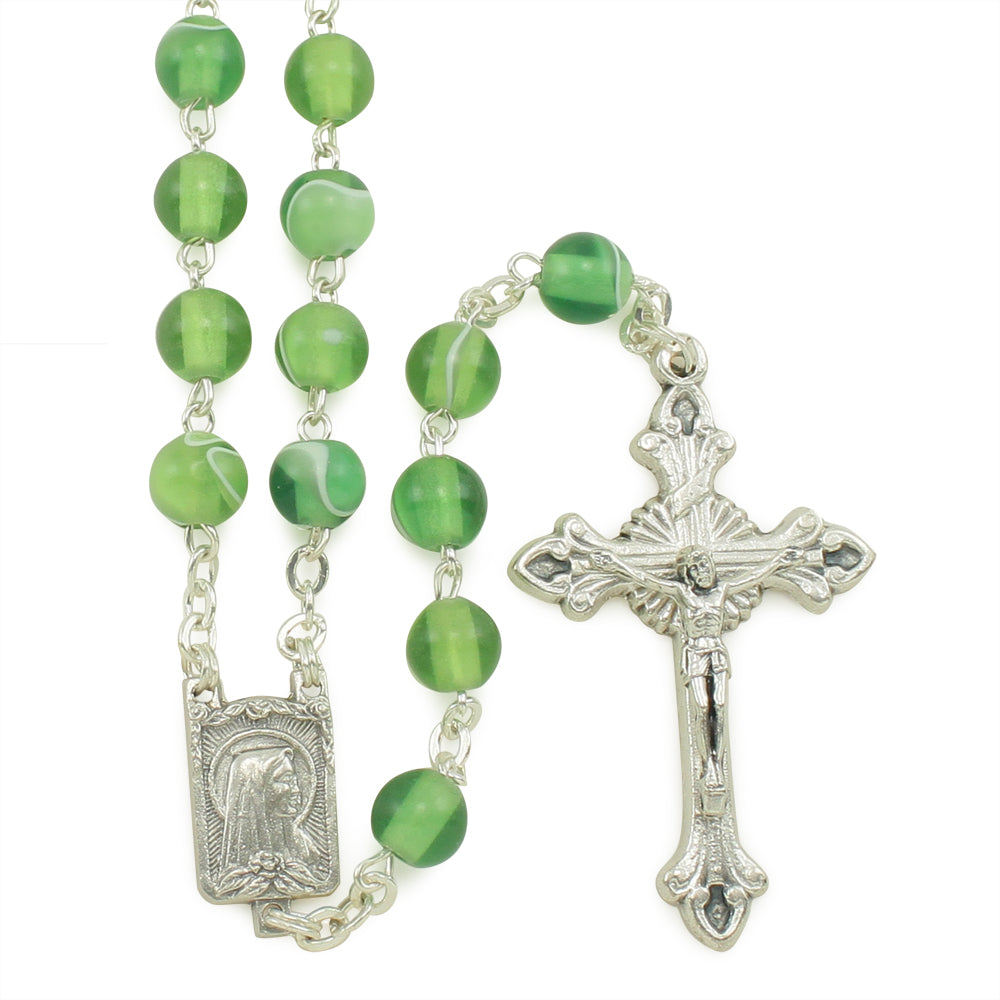 Lady of Lourdes Silk Beads Rosary