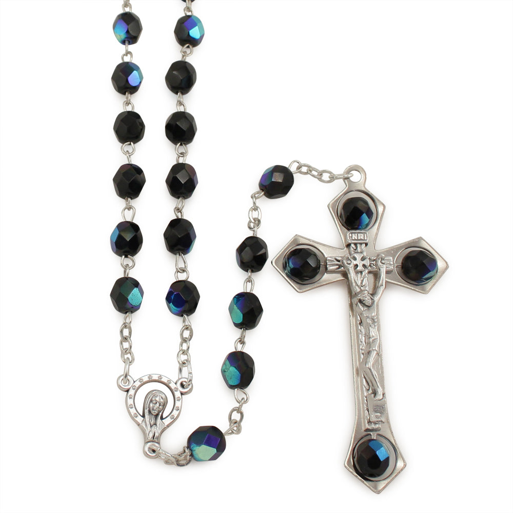 Borealis Crystal Beads Catholic Rosary