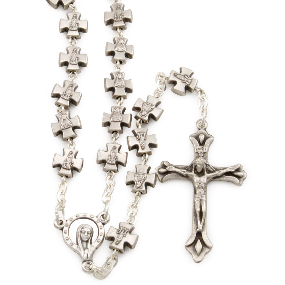 Catholic Miraculous Rosary w/ Cross Metal Beads