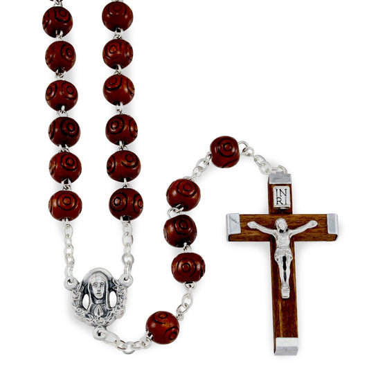 Carved Wooden Beads Rosary
