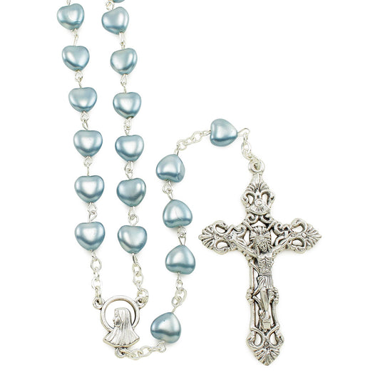 Glass Heart Beads Rosary