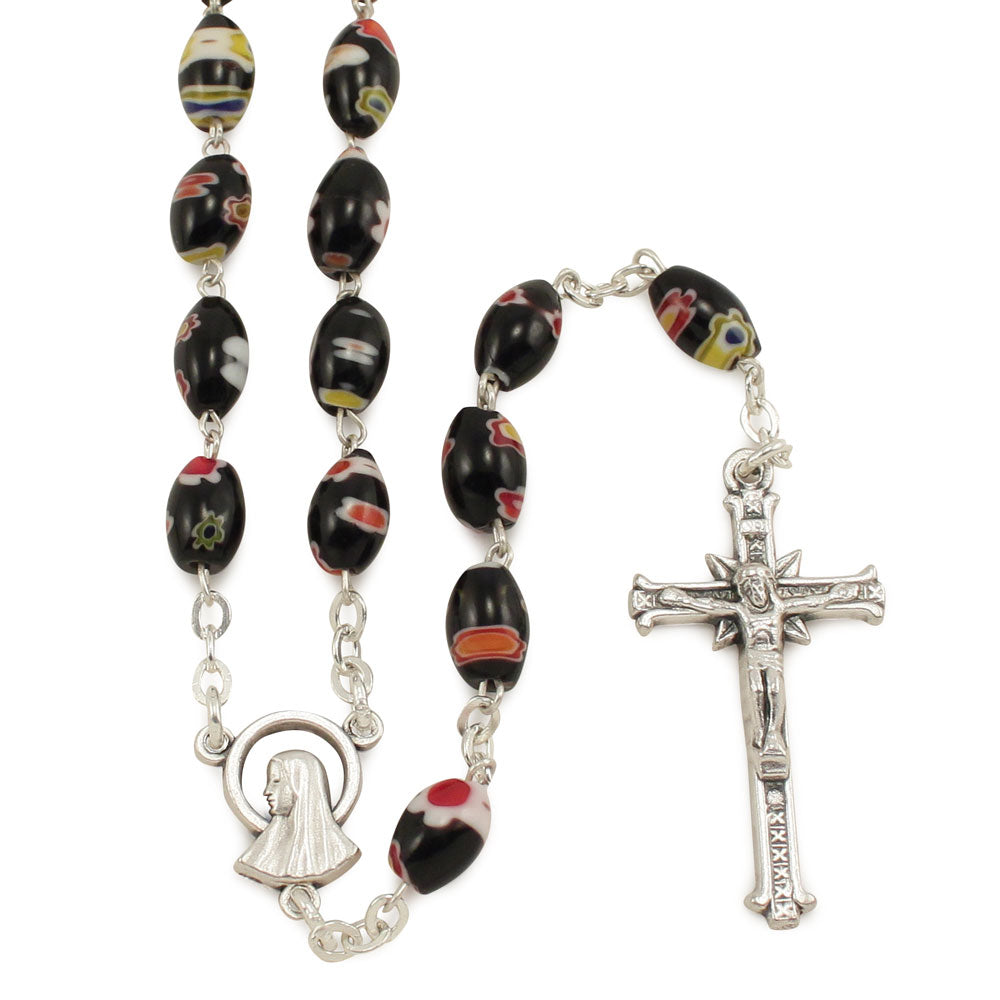 Lady of Lourdes Glass Beads Rosary