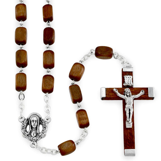 Rectangular Wooden Beads Rosary
