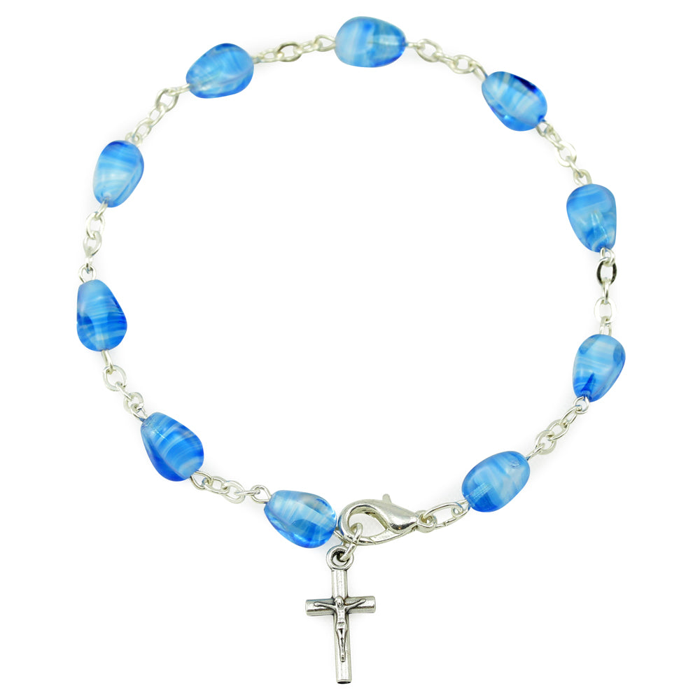 Blue Glass Beads Bracelet