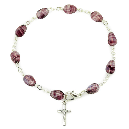 Violet Glass Beads Bracelet
