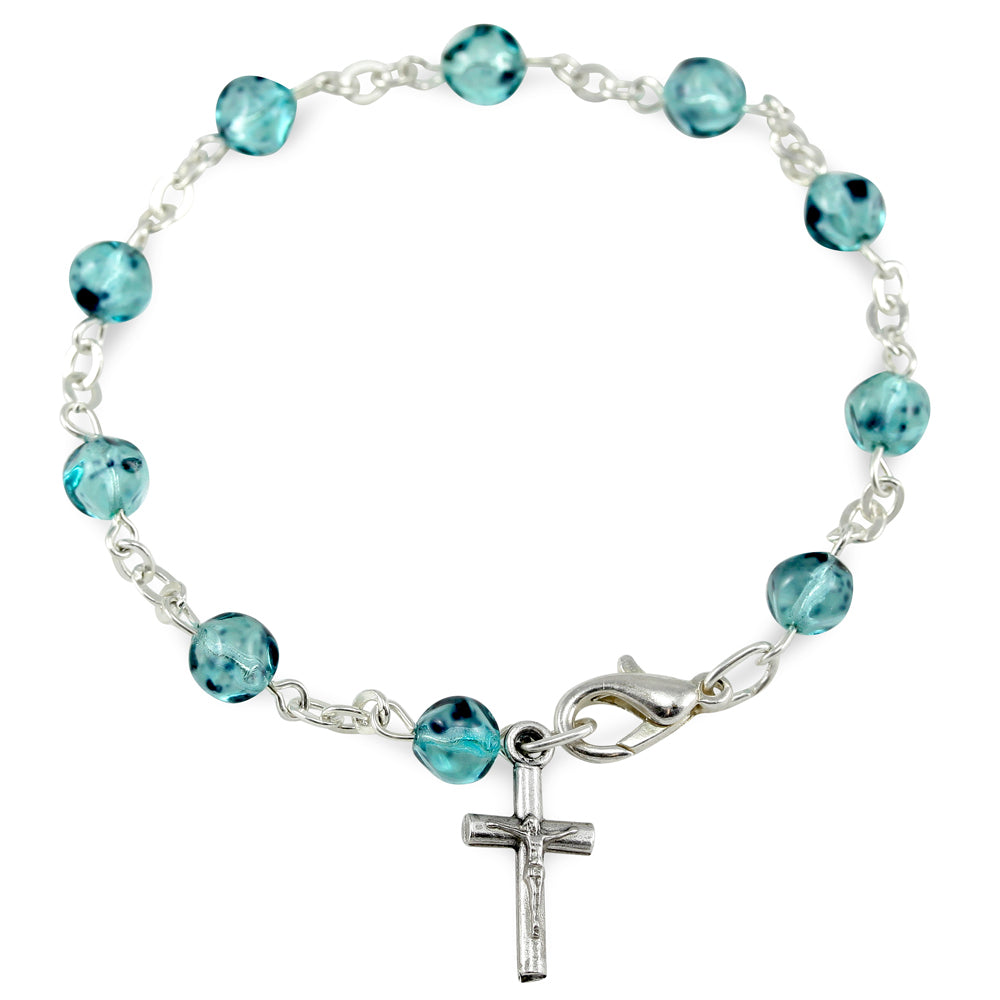 Glass Beads Catholic Rosary Bracelet